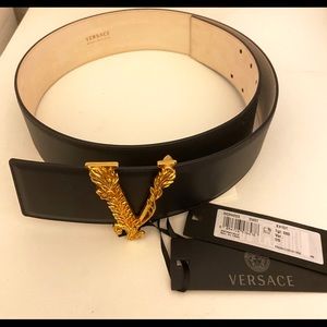 Authentic Versace Virtus Leather Belt